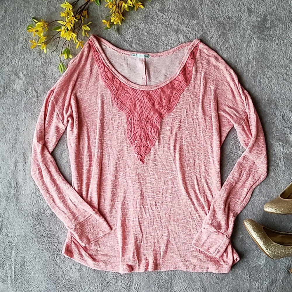Maurice's Pink & White Soft Dolman Sweater